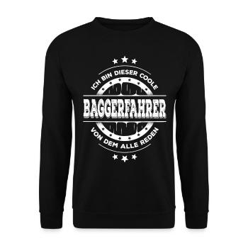 Baggerfahrer Geburtstag Bauarbeiter Geschenk - Unisex Pullover - Schwarz - Vorne - Alina (178cm) & Michal (187cm)