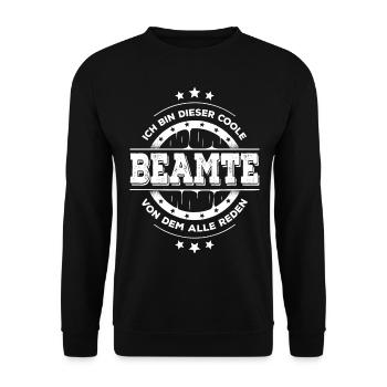Beamter Geburtstag Öffentlicher Dienst Geschenk - Unisex Pullover - Schwarz - Vorne - Alina (178cm) & Michal (187cm)