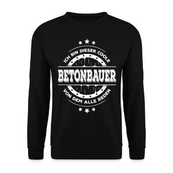 Betonbauer Geburtstag Bauarbeiter Geschenk - Unisex Pullover - Schwarz - Vorne - Alina (178cm) & Michal (187cm)