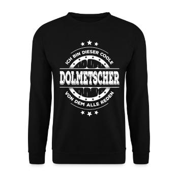 Dolmetscher Geburtstag Sprachmittler Geschenk - Unisex Pullover - Schwarz - Vorne - Alina (178cm) & Michal (187cm)