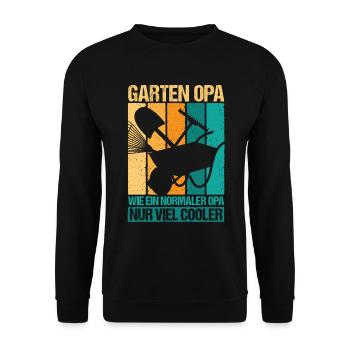 Garten Opa wie ein Normler Opa - Unisex Pullover - Schwarz - Vorne - Alina (178cm) & Michal (187cm)