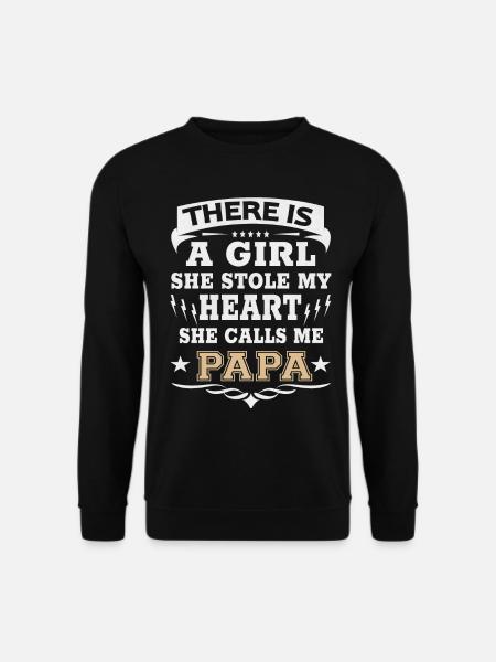There is a girl heart proud daddy daughter - Unisex Sweatshirt - black