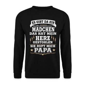 Proud daddy daughter there is a girl's heart - Unisex Sweatshirt - black - Front - Alina (178cm) & Michal (187cm)