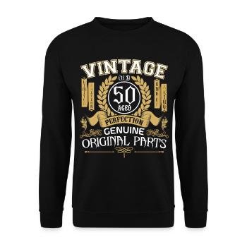 Vintage 50 years - birthday gift 50 years - Unisex Sweatshirt - black - Front - Alina (178cm) & Michal (187cm)