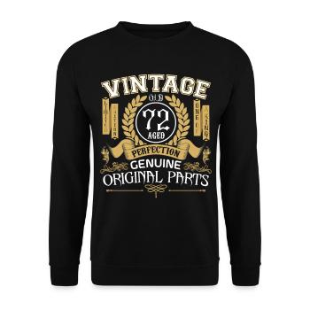 Vintage 72 ans - cadeau d’anniversaire 72 ans - Sweat-shirt Unisexe - noir - Devant - Alina (178cm) & Michal (187cm)