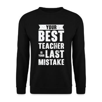 Fehler Weisheit Zitate Unvollkommenheit Leben - Unisex Pullover - Schwarz - Vorne - Alina (178cm) & Michal (187cm)