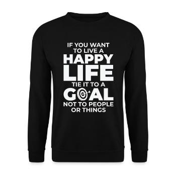 Goal Life Quotes Happy Positive Message - Unisex Sweatshirt - black - Front - Alina (178cm) & Michal (187cm)