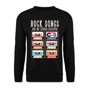 Les chansons rock sont mon soulagement du stress - Sweat-shirt Unisexe - noir - Devant - Alina (178cm) & Michal (187cm)