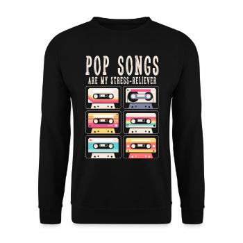 Les chansons pop sont mon soulagement du stress - Sweat-shirt Unisexe - noir - Devant - Alina (178cm) & Michal (187cm)