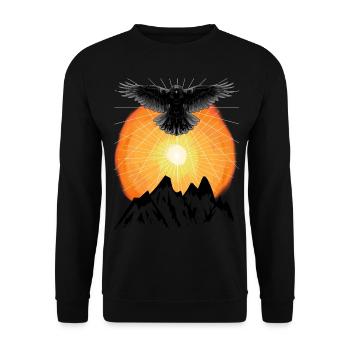 Sonnenstrahlen Rabe Gebirge Jenseits Natur Sonne - Unisex Pullover - Schwarz - Vorne - Alina (178cm) & Michal (187cm)