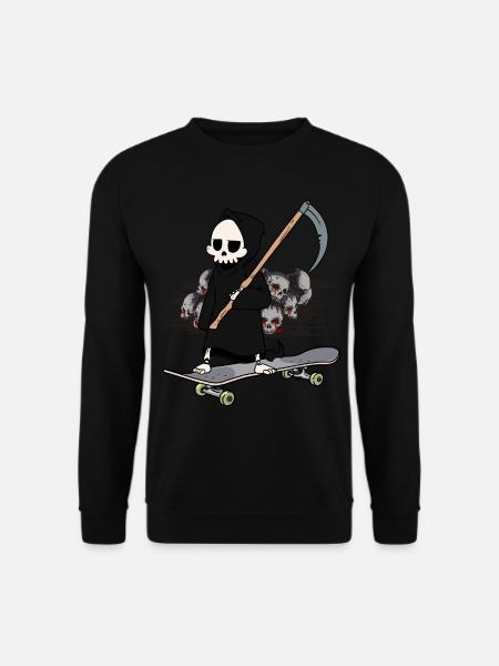 Skateboard Grim Reaper Closing Time End Horror Death - Unisex Sweatshirt - black