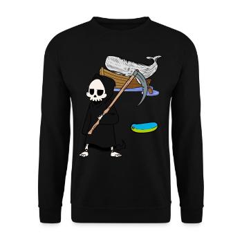 Marine mammals Whale Fish Grim Reaper Environmental protection - Unisex Sweatshirt - black - Front - Alina (178cm) & Michal (187cm)