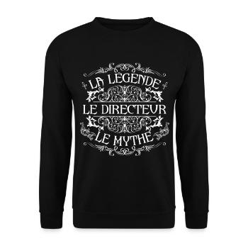 Directeur | meilleur Directeur | la légende le myt - Sweat-shirt Unisexe - noir - Devant - Alina (178cm) & Michal (187cm)