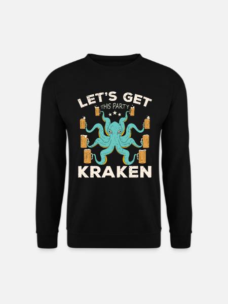 Tintenfisch Krake Oktopus Meer Tentakel Kraken - Unisex Pullover - Schwarz