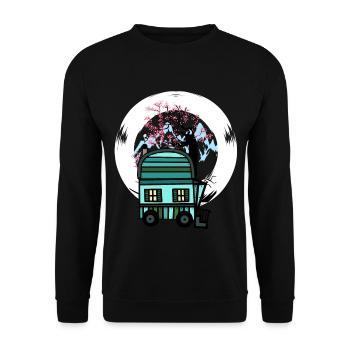 Trailer Naturfreund Freizeit Frühling Natur Alm - Unisex Sweatshirt - black - Front - Alina (178cm) & Michal (187cm)