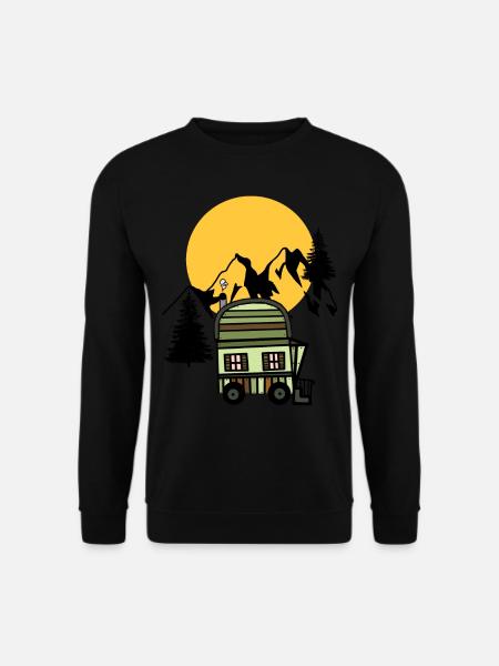 Bauwagen Naturfreund Alpen Hütte Bergsteiger Alm - Unisex Pullover - Schwarz