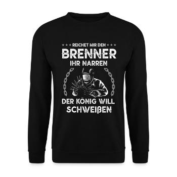 Schweißen Schweißgerät Metallbauer Wig Schweißer - Unisex Pullover - Schwarz - Vorne - Alina (178cm) & Michal (187cm)