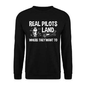 Gliding Glider Glider - Unisex Sweatshirt - black - Front - Alina (178cm) & Michal (187cm)