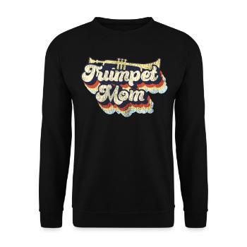 Trompettiste Maman Mère Rétro - Sweat-shirt Unisexe - noir - Devant - Alina (178cm) & Michal (187cm)