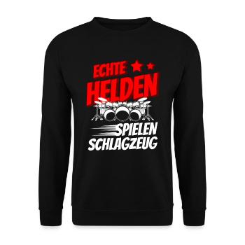 Schlagzeuger Drummer Musiker Schlagzeug für - Unisex Pullover - Schwarz - Vorne - Alina (178cm) & Michal (187cm)