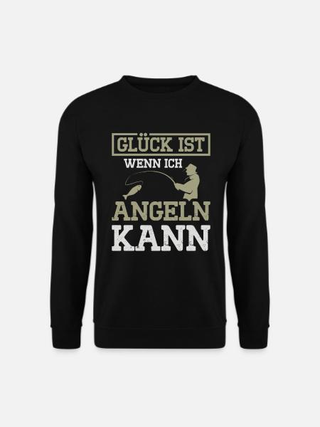 Lustiges Angel Fischer Angelrute Fischen Angeln - Unisex Pullover - Schwarz