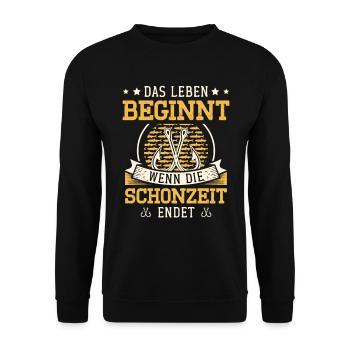 Lustiges Angel Fischer Angelrute Fischen Angeln - Unisex Pullover - Schwarz - Vorne - Alina (178cm) & Michal (187cm)