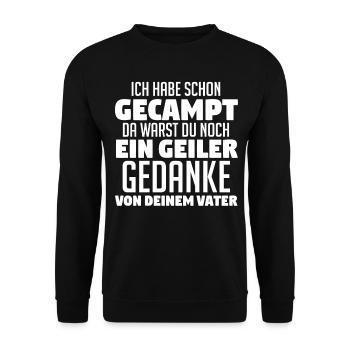 Wohnmobil Wohnwagen Caravan Camper Camping - Unisex Pullover - Schwarz - Vorne - Alina (178cm) & Michal (187cm)