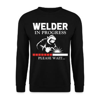 Welder Welding Apprentice Vintage - Unisex Pullover - Schwarz - Vorne - Alina (178cm) & Michal (187cm)