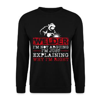 Welder Welding Vintage Welder I'm - Unisex Pullover - Schwarz - Vorne - Alina (178cm) & Michal (187cm)