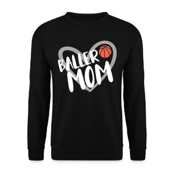 Basketball Geschenk für Basketballspieler - Unisex Pullover - Schwarz - Vorne - Alina (178cm) & Michal (187cm)