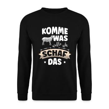 Wolle Häkeln Hobby Nähen Strickerin Stricken für - Unisex Pullover - Schwarz - Vorne - Alina (178cm) & Michal (187cm)