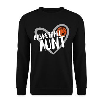 Basketball Geschenk für Basketballspieler - Unisex Pullover - Schwarz - Vorne - Alina (178cm) & Michal (187cm)