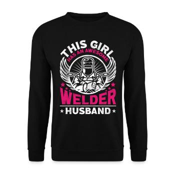 Soudeur Soudeur Femme Mari Ceci - Sweat-shirt Unisexe - noir - Devant - Alina (178cm) & Michal (187cm)