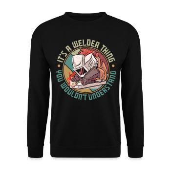 Soudeur Soudeur Vintage Rétro c’est - Sweat-shirt Unisexe - noir - Devant - Alina (178cm) & Michal (187cm)