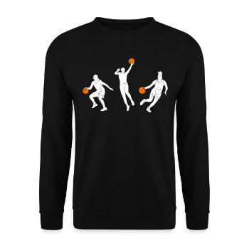 Basketball Geschenk für Basketballspieler - Unisex Pullover - Schwarz - Vorne - Alina (178cm) & Michal (187cm)