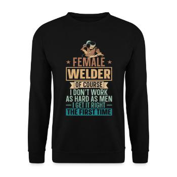 Soudeur Soudeur Vintage Femelle - Sweat-shirt Unisexe - noir - Devant - Alina (178cm) & Michal (187cm)