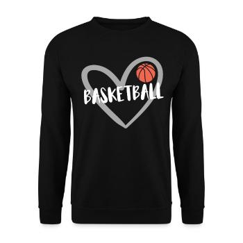 Basketball Geschenk für Basketballspieler - Unisex Pullover - Schwarz - Vorne - Alina (178cm) & Michal (187cm)
