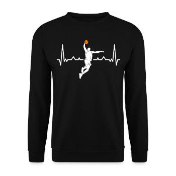 Basketball Geschenk für Basketballspieler - Unisex Pullover - Schwarz - Vorne - Alina (178cm) & Michal (187cm)