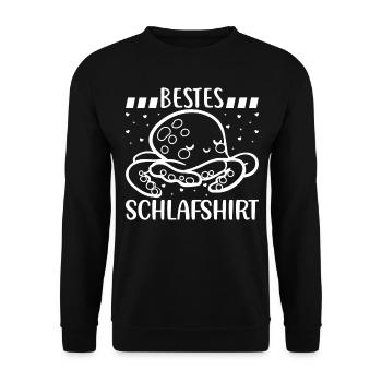 Tintenfisch Oktopus Kopffüßler - Bestes Schlafshir - Unisex Pullover - Schwarz - Vorne - Alina (178cm) & Michal (187cm)