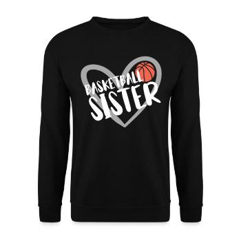 Basketball Geschenk für Basketballspieler - Unisex Pullover - Schwarz - Vorne - Alina (178cm) & Michal (187cm)