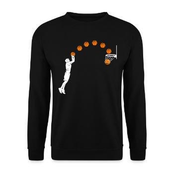 Basketball Geschenk für Basketballspieler - Unisex Pullover - Schwarz - Vorne - Alina (178cm) & Michal (187cm)