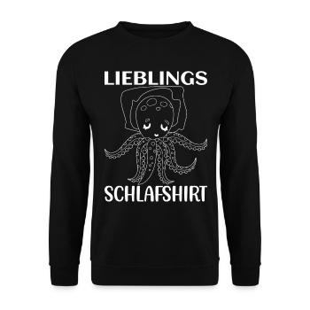 Tintenfisch Oktopus Kopffüßler - Lieblings Schlafs - Unisex Pullover - Schwarz - Vorne - Alina (178cm) & Michal (187cm)