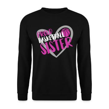 Basketball Geschenk für Basketballspieler - Unisex Pullover - Schwarz - Vorne - Alina (178cm) & Michal (187cm)