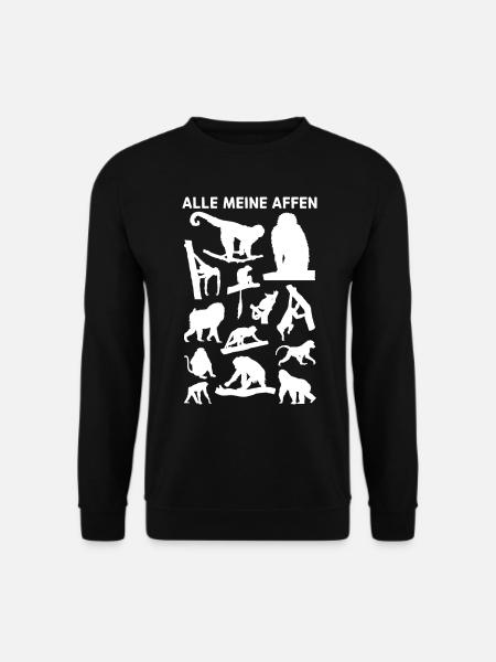 Schimpanse Affe Orang-Utan Affe - Alle Meine Affen - Unisex Pullover - Schwarz