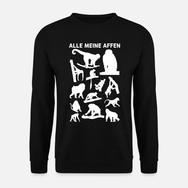 Schimpanse Affe Orang-Utan Affe - Alle Meine Affen - Unisex Pullover - Schwarz