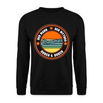 Gaming Zocken Zocker Gamer Streaming Streamer - Unisex Pullover - Schwarz - Vorne - Alina (178cm) & Michal (187cm)
