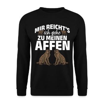 Mir Reicht's Ich Gehe Zu Meinen Affen - Orang-Utan - Unisex Pullover - Schwarz - Vorne - Alina (178cm) & Michal (187cm)