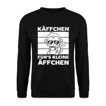 Affen Orang-Utan Affe - Käffchen für's Kleine Ä - Unisex Pullover - Schwarz - Vorne - Alina (178cm) & Michal (187cm)