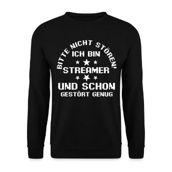 Gaming Zocken Zocker Gamer Streaming Streamer - Unisex Pullover - Schwarz - Vorne - Alina (178cm) & Michal (187cm)