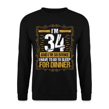 34 Idea Funny Go to Sleep for Dinner Year Humor - Unisex Pullover - Schwarz - Vorne - Alina (178cm) & Michal (187cm)